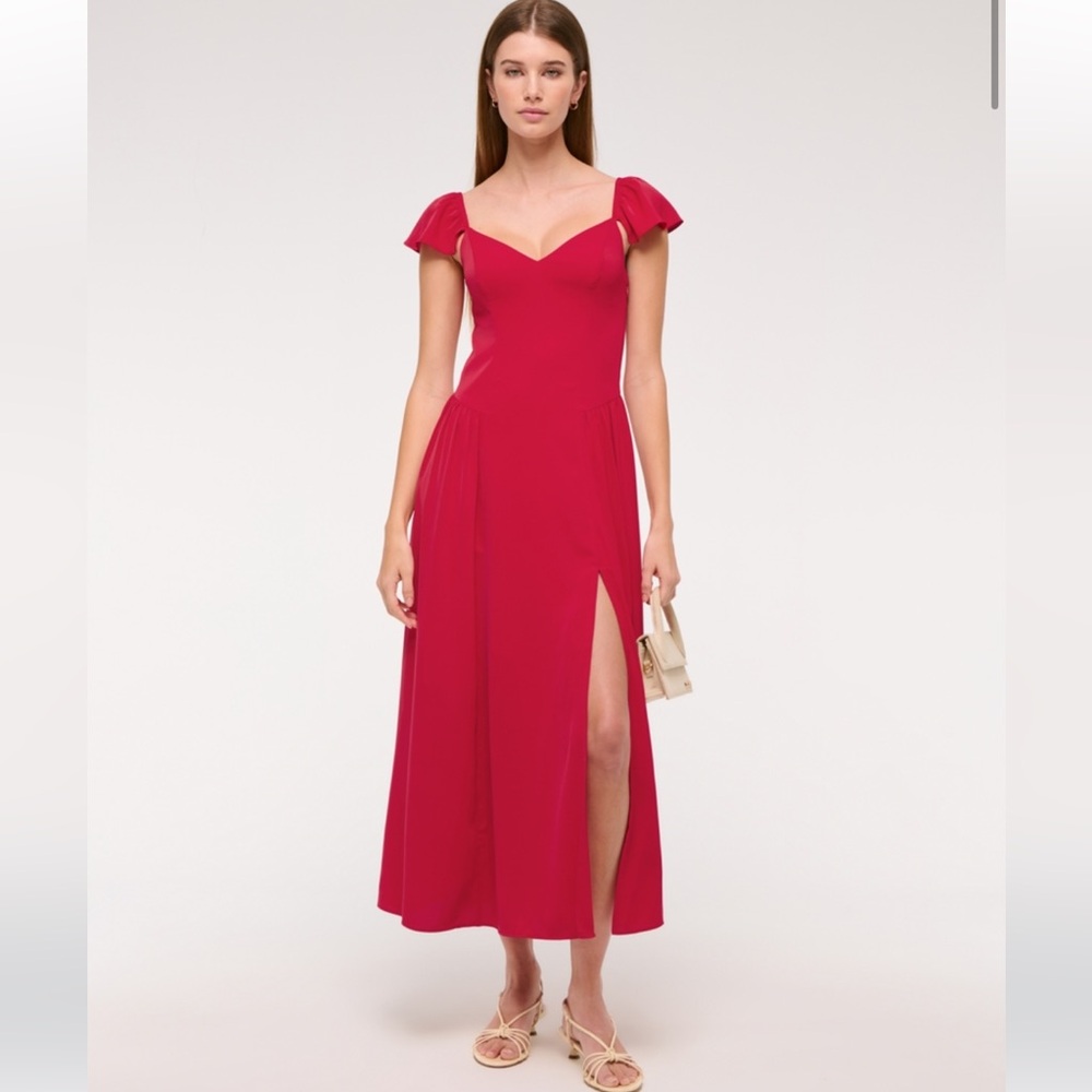 Abercrombie flutter sleeve midi dress